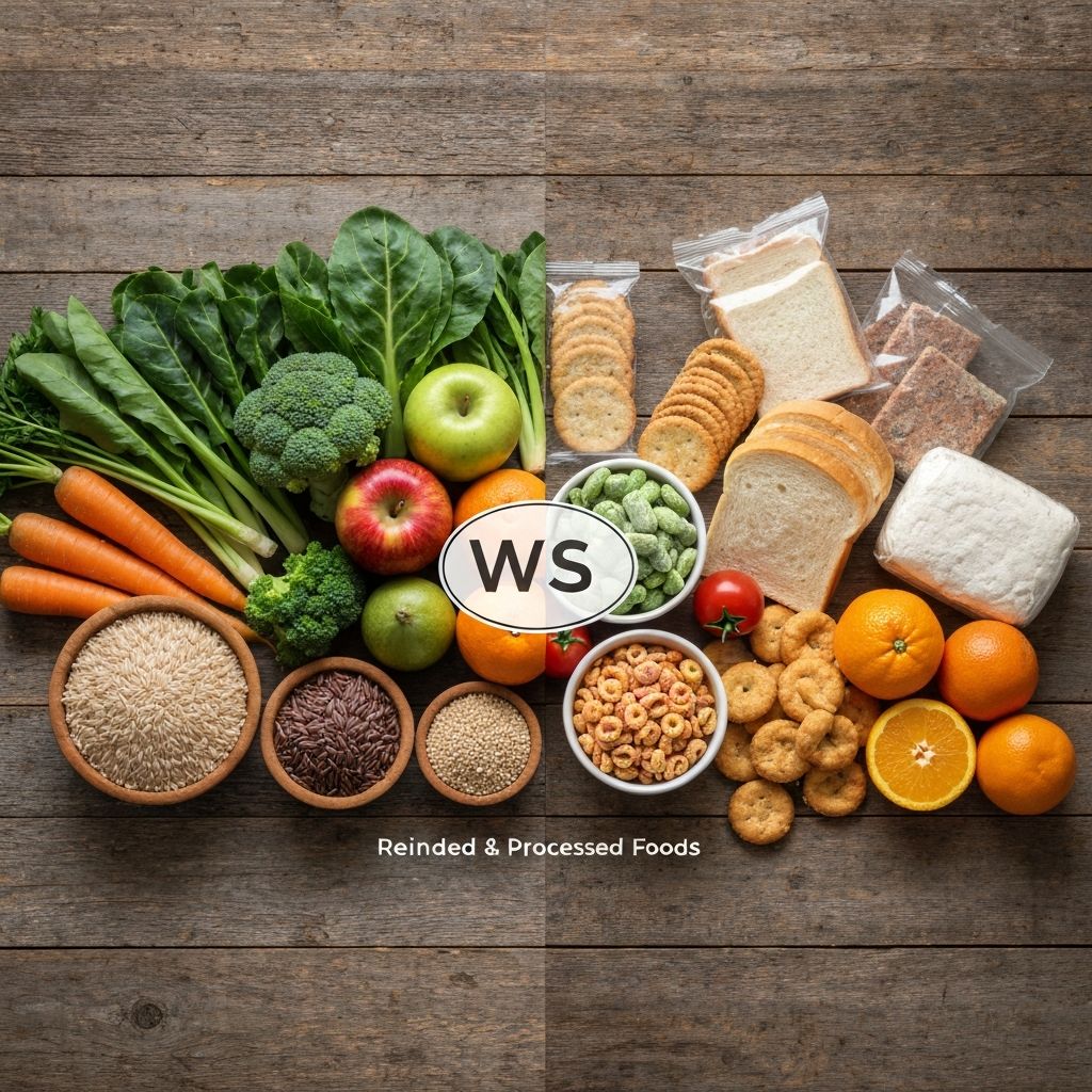 Whole vs processed foods comparison